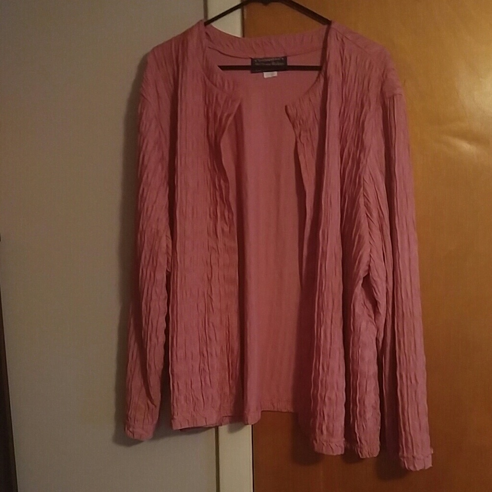 Plus sizePink open cardigan